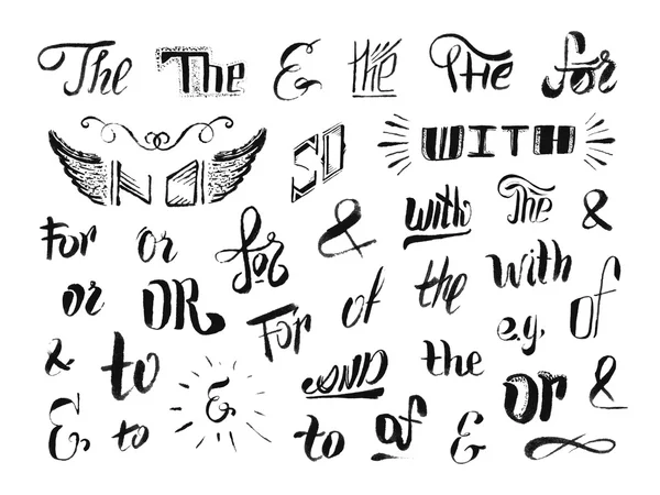 Ampersands y palabras de captura dibujados a mano vintage . — Archivo Imágenes Vectoriales