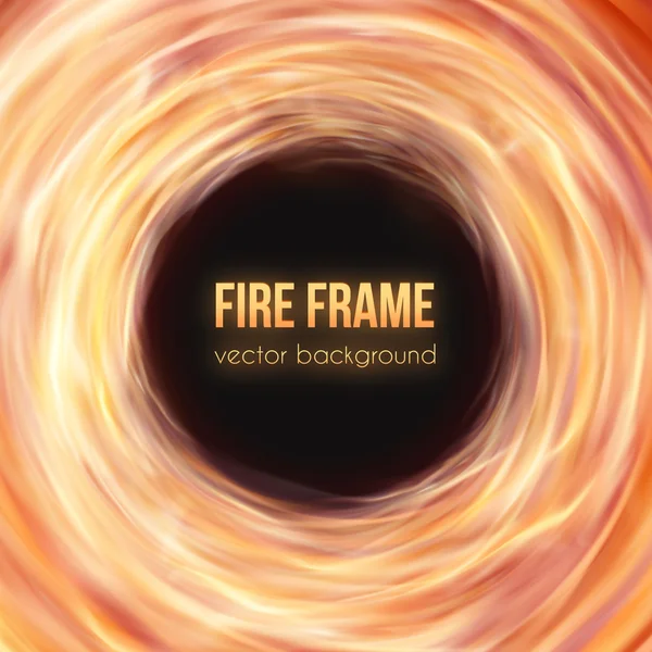 Burning fire frame. Vector Fiery Background — Stock Vector