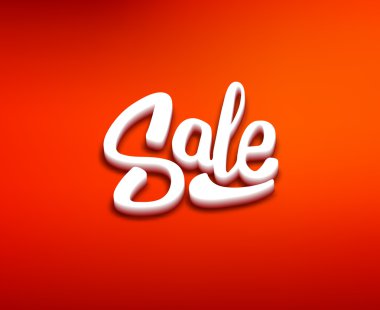 Satılık 3d tipografi afiş. Vektör tasarım şablonu