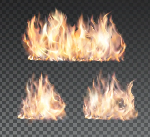 Набір реалістичного вогню — стоковий вектор