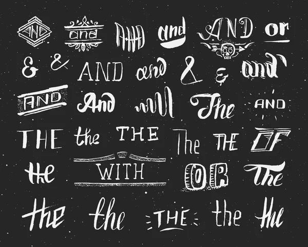 Vintage elle çizilmiş ve işaretleri ve catchwords.