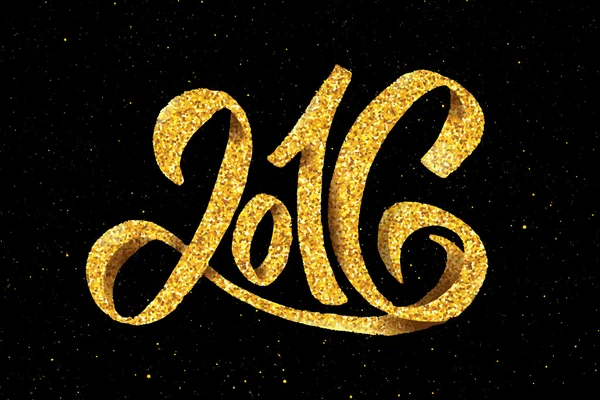 Nový rok 2016 zlaté třpytivé — Stockový vektor