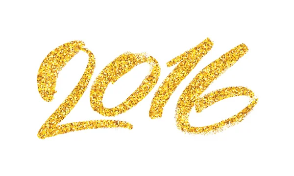 Neues Jahr 2016 Gold glitzernd — Stockvektor