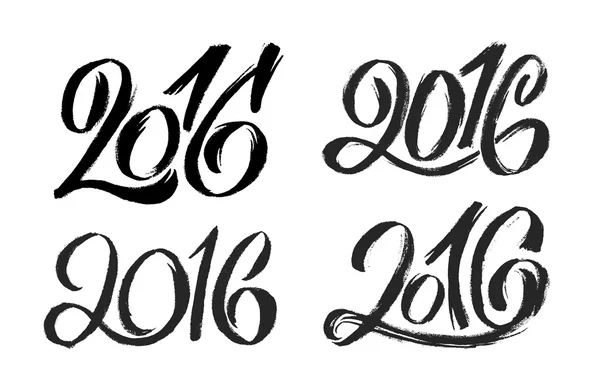 New Year 2016 hand lettering design set. — Stock Vector