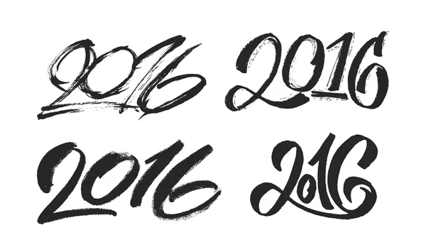 Neues jahr 2016 handschrift design set. — Stockvektor