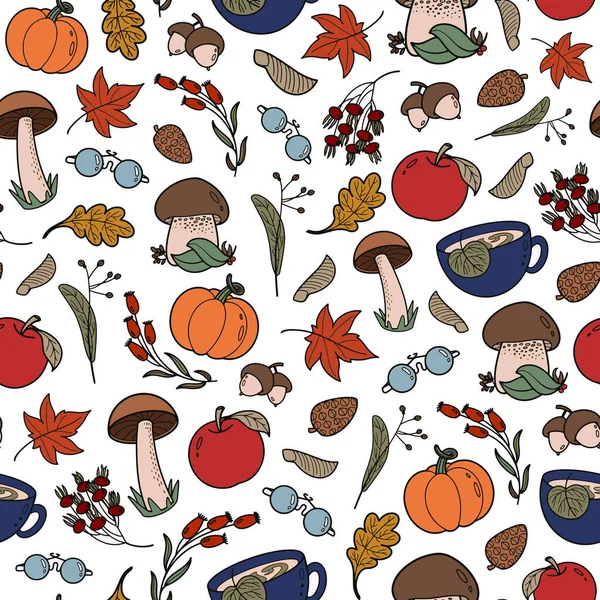 Modèle d'automne pour l'impression sur tissu, papier, T-shirts. Illustration vectorielle — Image vectorielle