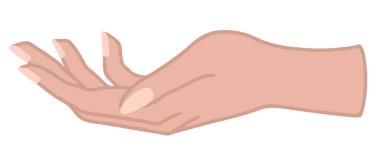 Give alms icon, Flat vector illustration of givven hand