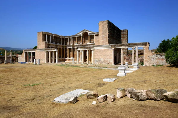 Ancient Gymnasium Sardis Sardes Antigua Capital Ciudad Lydia Turquía — Foto de Stock