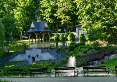 Szczawnica Zdrj Spa 'nın eski mimarisi