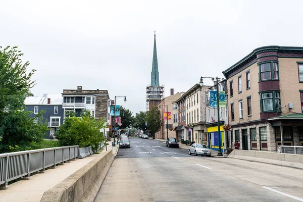 Chambersburg Pennsylvanie Usa 829 2021 Église Clocher Cours Restauration Dans — Photo