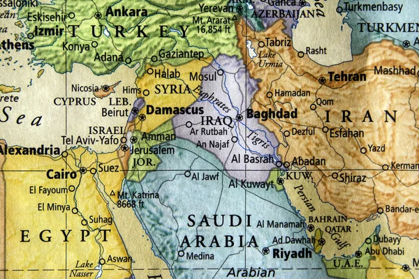 Map of Middle East — Stock Photo, Image