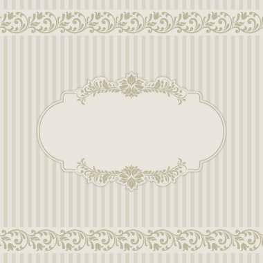 Vintage şablon desen ve süslü kenarlıklar. Davetiye, tebrik kartı, sertifika için süs dantel modeli.