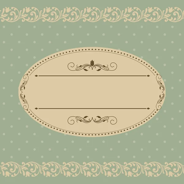 Vintage template with pattern and ornate borders. Ornamental lace pattern for invitation, greeting card, certificate. — Stock Vector