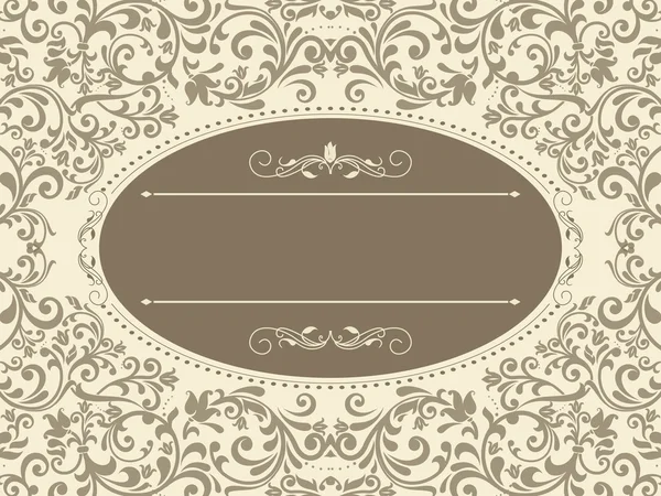 Plantilla vintage con patrón y bordes ornamentados. Patrón de encaje ornamental para invitación, tarjeta de felicitación, certificado . — Vector de stock