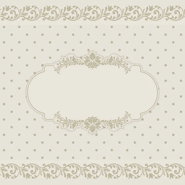 Plantilla vintage con patrón y bordes ornamentados. Patrón de encaje ornamental para invitación, tarjeta de felicitación, certificado . — Vector de stock