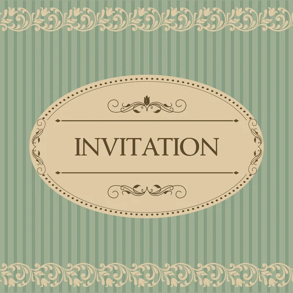 Plantilla vintage con patrón y bordes ornamentados. Patrón de encaje ornamental para invitación, tarjeta de felicitación, certificado . — Archivo Imágenes Vectoriales