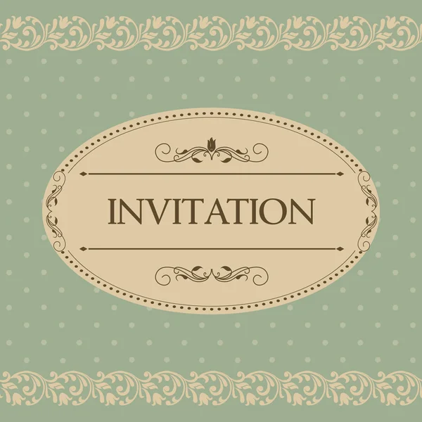 Modèle vintage avec motif et bordures ornées. Modèle de dentelle ornementale pour invitation, carte de vœux, certificat . — Image vectorielle