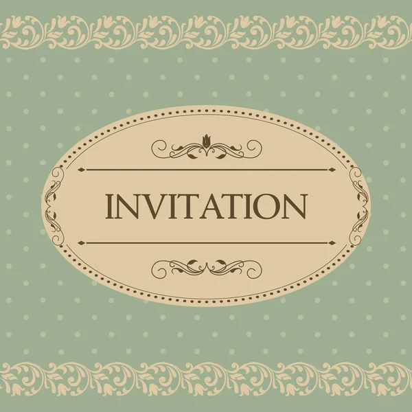 Vintage template with pattern and ornate borders. Ornamental lace pattern for invitation, greeting card, certificate. — Stock Vector