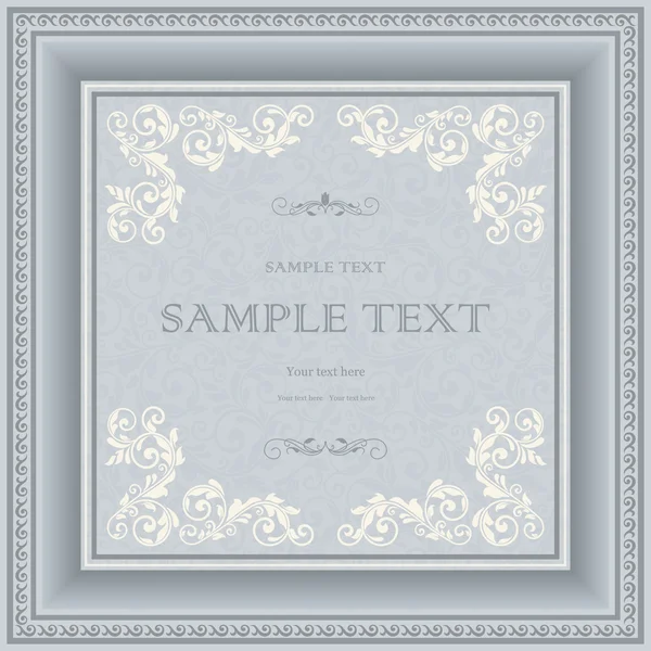 Vintage frame on victorian seamless background — Stock Vector