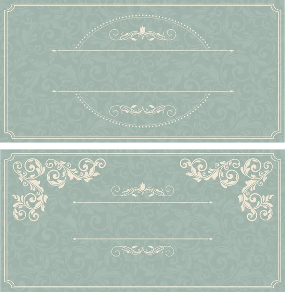 Tarjeta de felicitación vintage, invitación con adornos florales, beautif — Vector de stock