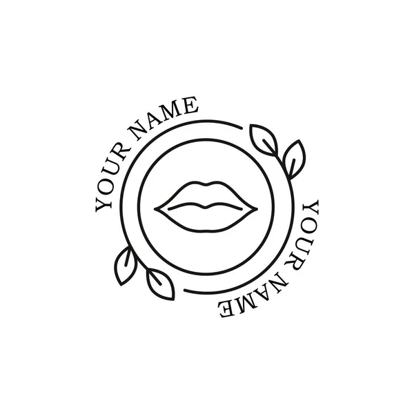 Logotype Vectoriel Avec Lèvres Pour Les Soins Beauté Cosmétologie — Image vectorielle