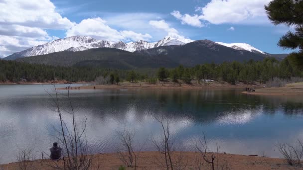 Pikes Peak Panorama Beautiful Scenic View Top Pikes Peak Mountains — Stock Video