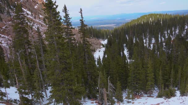 Пайкс Пик Панорама Красивый Живописный Вид Вершины Горы Пик Колорадо — стоковое видео