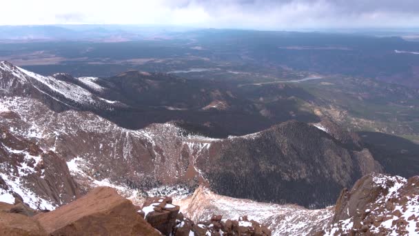 Krásný Malebný Výhled Vrcholu Pikes Peak Mountains Colorado Spring Colorado — Stock video