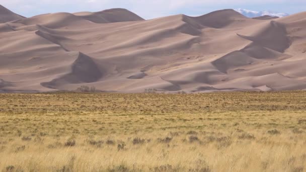 Schöne Landschaft Mit Sanddünen Great Sand Dunes National Park Colorado — Stockvideo