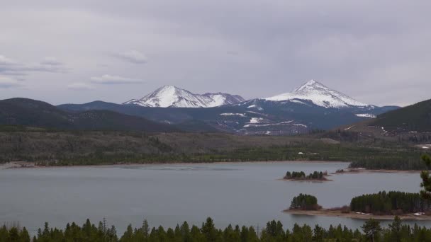 Snow Capped Mountains Background Mountain Lake Utah Nature Usa — Stock Video