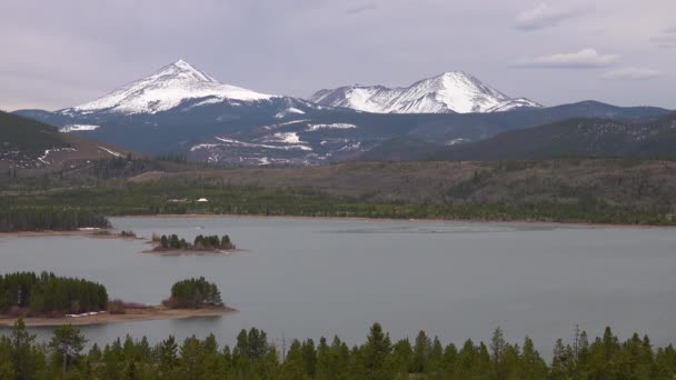 Snow Capped Mountains Background Mountain Lake Utah Nature Usa — Stock Video