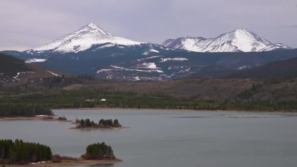 Snow Capped Mountains Background Mountain Lake Utah Nature Usa — Stock Video