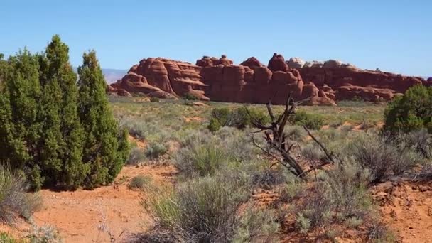 Eroded Landscape Arches National Park Moab Utah Usa — Stock Video