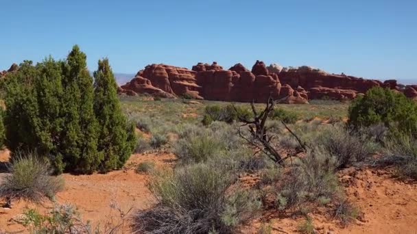 Erodert Landskap Arches Nasjonalpark Moab Utah Usa – stockvideo