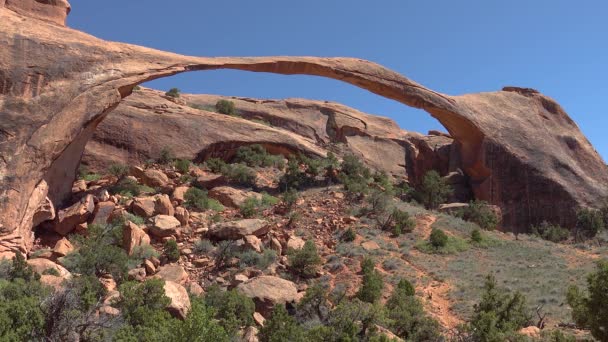 Landscape Arch One Major Arches Devils Garden Trail Arches National — Stock Video