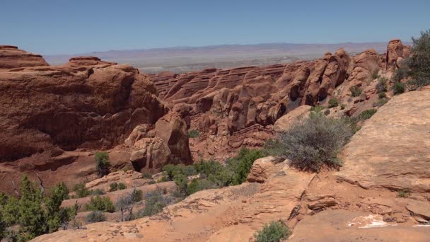 Eroded Landscape Arches National Park Moab Utah Verenigde Staten — Stockvideo