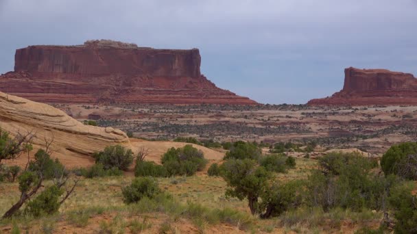 Διάβρωση Κόκκινων Βράχων Canyonlands Εθνικό Πάρκο Βρίσκεται Στη Γιούτα Κοντά — Αρχείο Βίντεο