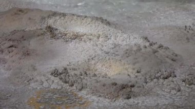 Kaynar su kaynayan gayzer. Büyük patlamalarla aktif gayzer. Yellowstone Ulusal Parkı, Wyoming, ABD