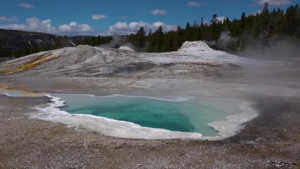 Кипящая Кристально Чистая Вода Гейзере Йеллоустонский Национальный Парк Вайоминг Сша — стоковое видео