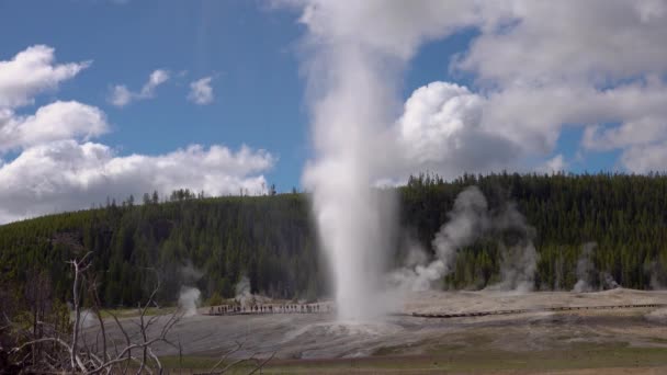 Geyser Old Faithful Abd Nin Wyoming Kentindeki Yellowstone Ulusal Parkı — Stok video