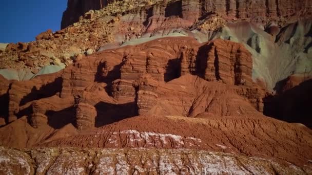 Фантастические Ландшафтные Разноцветные Эрозионные Горы Штате Юта Сша — стоковое видео