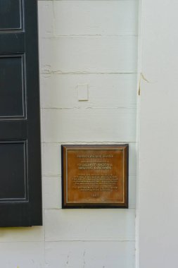 PRINCETON, NJ USA - NOVENBER 12, 2019: Bilgi plakası Joseph Henry House Historic site. Ve Beşeri Bilimler Merkezi. Princeton 'da. NJ USA