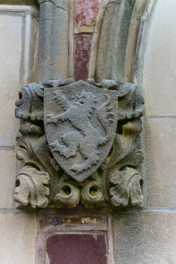 PRINCETON, NJ USA - 12 Kasım 2019: eğitim binasındaki mimari unsurlar. Princeton Üniversitesi, Princeton, New Jersey ABD