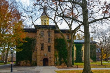 PRINCETON, NJ USA - 12 Kasım 2019: Princeton Üniversitesi Kampüsü. Princeton Üniversitesi, ABD 'nin New Jersey şehrinde bulunan özel bir üniversitedir.