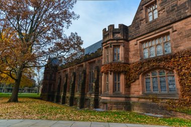 PRINCETON, NJ USA - 12 Kasım 2019: Princeton Üniversitesi kampüsü, New Jersey, ABD