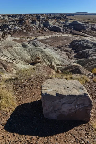 Painted Desert Sunny Day Diverse Sedimentary Rocks Clay Washed Out — Stock Photo, Image