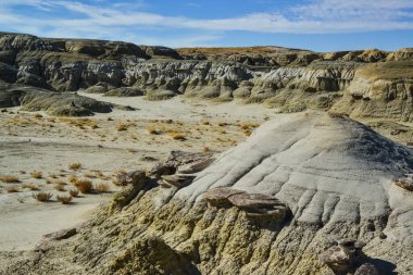 Farmington, New Mexico yakınlarındaki San Juan 'da Ah-Shi-Sle-Pah Yaban Hayatı Çalışma Alanında erozyonun oluşturduğu garip kumtaşı oluşumları.. 