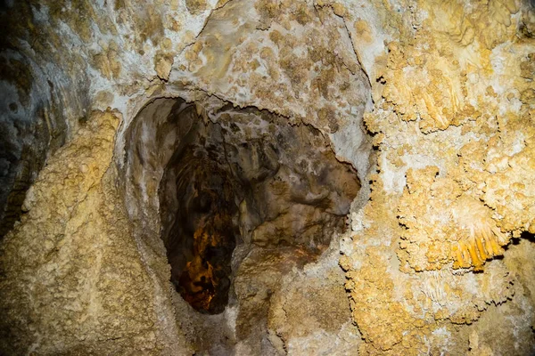Calcite Bemenetek Stalactites Sztalagmitok Nagy Földalatti Csarnokok Carlsbad Barlangok Nemzeti — Stock Fotó