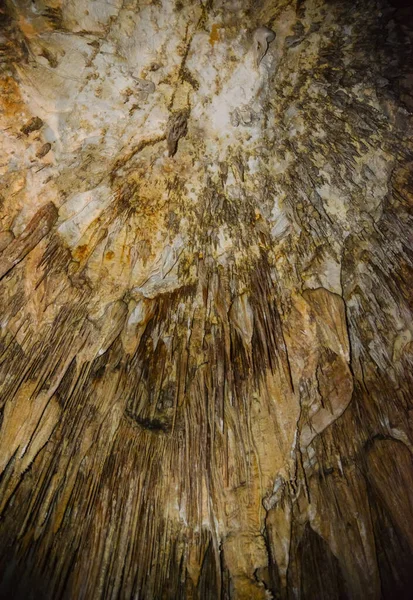 Calcite Bemenetek Stalactites Sztalagmitok Nagy Földalatti Csarnokok Carlsbad Barlangok Nemzeti — Stock Fotó