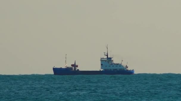 Ucrania Mar Negro Noviembre 2020 Barco Transporte Navega Lejos Hacia — Vídeos de Stock